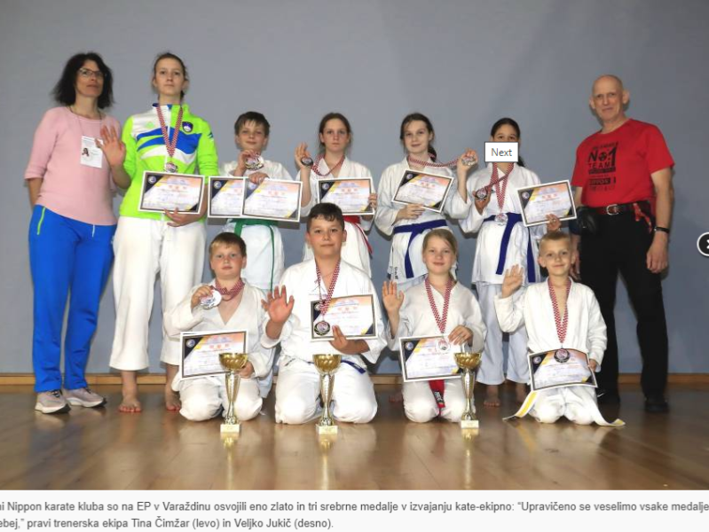 Čestitke našim karateistom za dosežke na evropskem prvenstvu